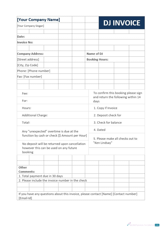 Download Dj Invoice Template Photoshop template